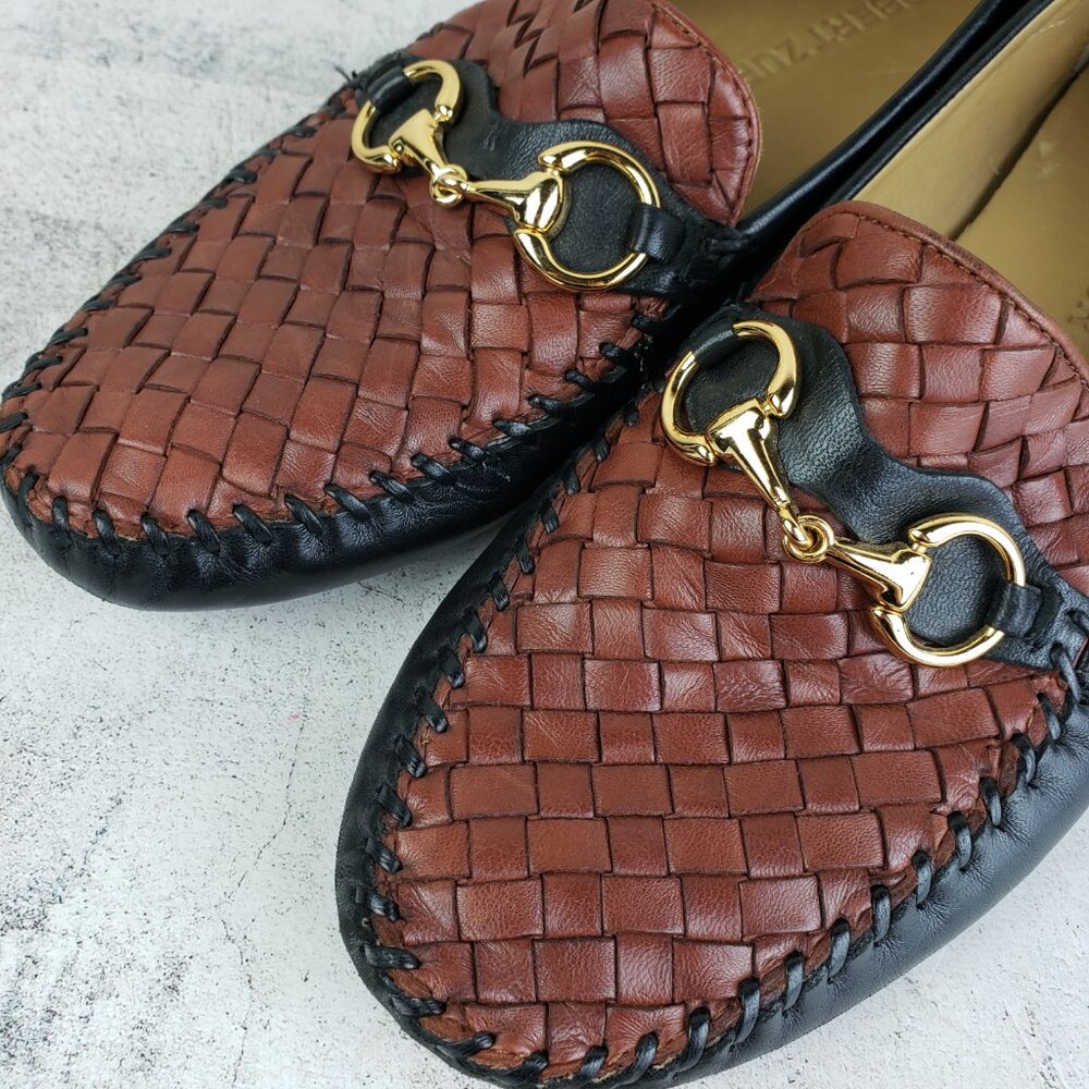 Robert Zur Peralta Moccasin Leather Black/Luggage Driving Loafer Shoes size 11M - Picture 7 of 13